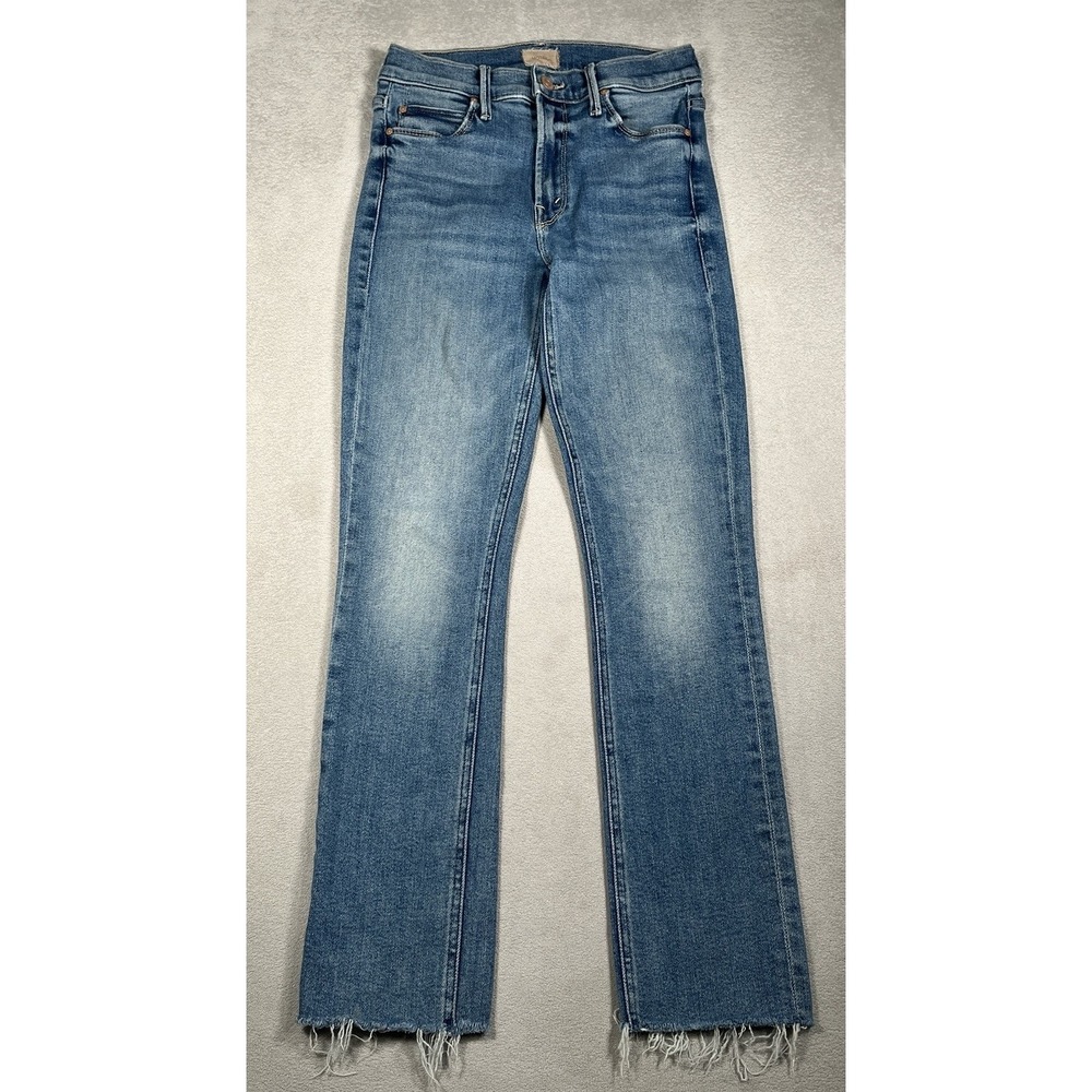 MOTHER The Mid Rise Dazzler Ankle Fray Jeans 25 Riding The Cliffside Stretch USA